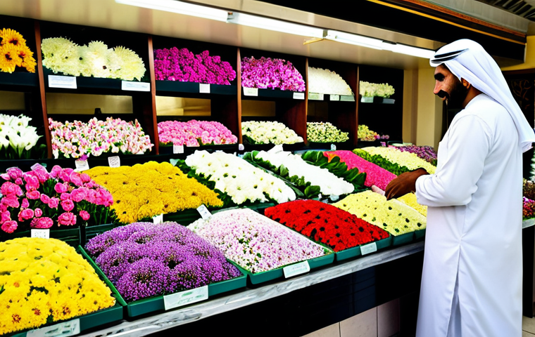 바레인의 독특한 꽃 시장 - **
"A Bahraini woman in professional dress carefully selecting orchids at a flower market, fully cl... 바레인의 독특한 꽃 시장 - **
"A Bahraini woman in professional dress carefully selecting orchids at a flower market, fully cl...