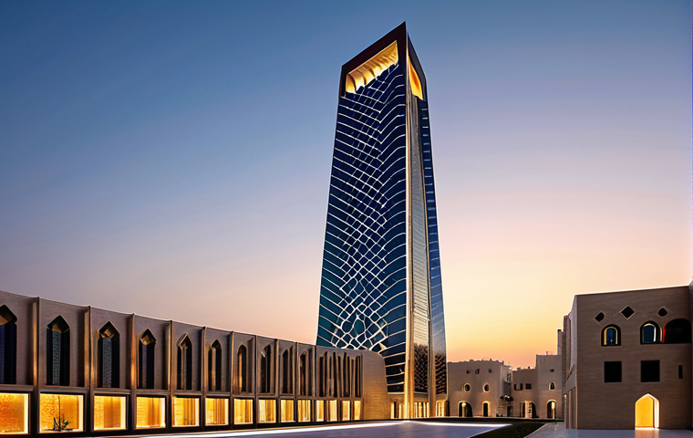 바레인의 초고층 건물 - **A "Manama Fusion" Skyscraper Exterior:** A breathtaking, state-of-the-art skyscraper in Manama, Ba...
