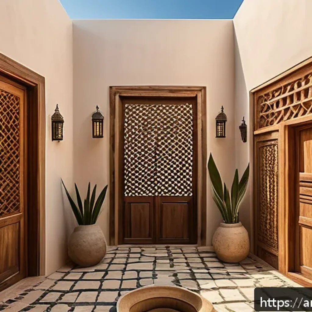 바레인의 전통 주택 - A traditional Bahraini courtyard house made from natural materials such as mud, sea stones, and loca...