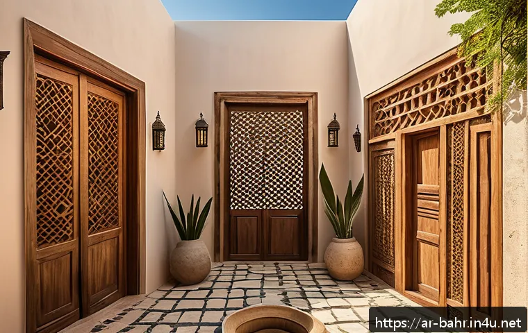 바레인의 전통 주택 - A traditional Bahraini courtyard house made from natural materials such as mud, sea stones, and loca...
